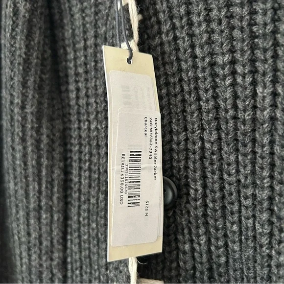 NWT Alex Mill Marleybone Sweater Jacket with Scarf in Charcoal